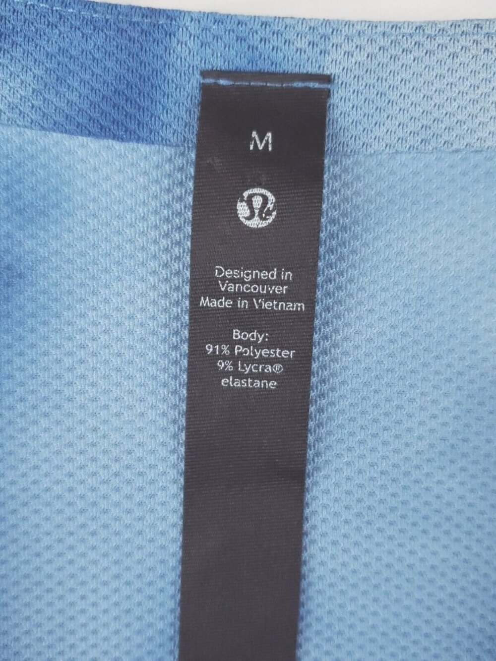 Lululemon Shirt Mens Medium Blue Tie Dye Stretch Short Sleeve Crew Neck - Picture 4 of 9